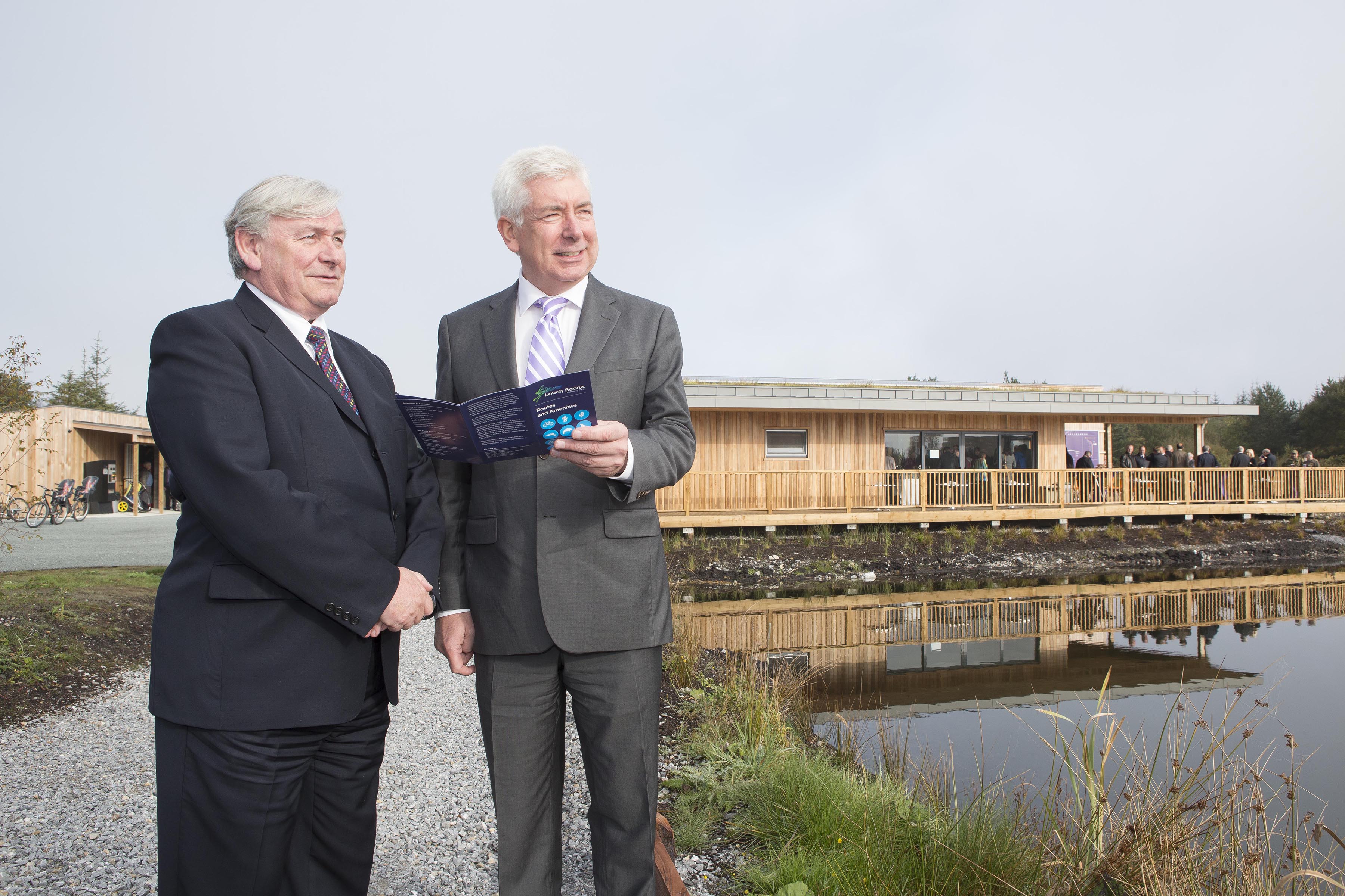 Minster Alex White opened the new €1.5 million Bord na Móna development, as part of the official launch of Lough Boora Discovery Park.