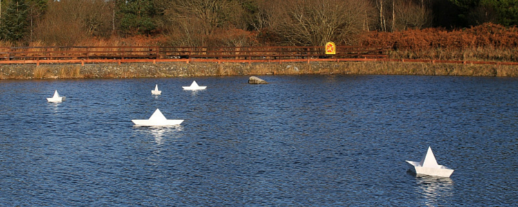 Paper Boats in Loch an Dochais